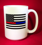 Thin Red/Blue Line Flag Drinkware