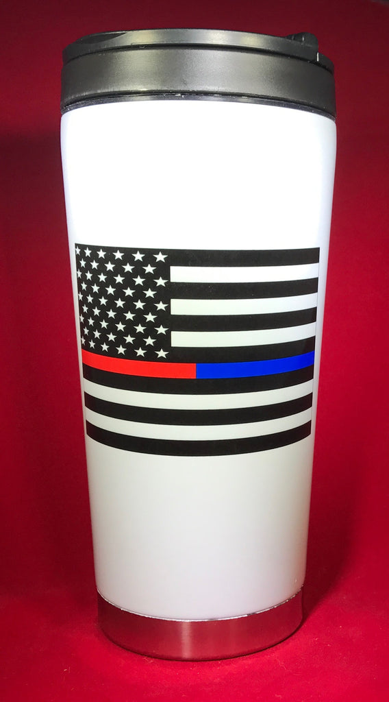 Thin Red/Blue Line Flag Drinkware