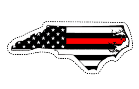 Thin Red Line Flag (NC) Sticker (Free Shipping!)