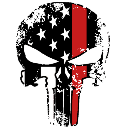 Thin Red Line Punisher Distressed Sticker (Free Shipping!)